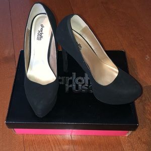 Size 7 Black Suede Platform Heels